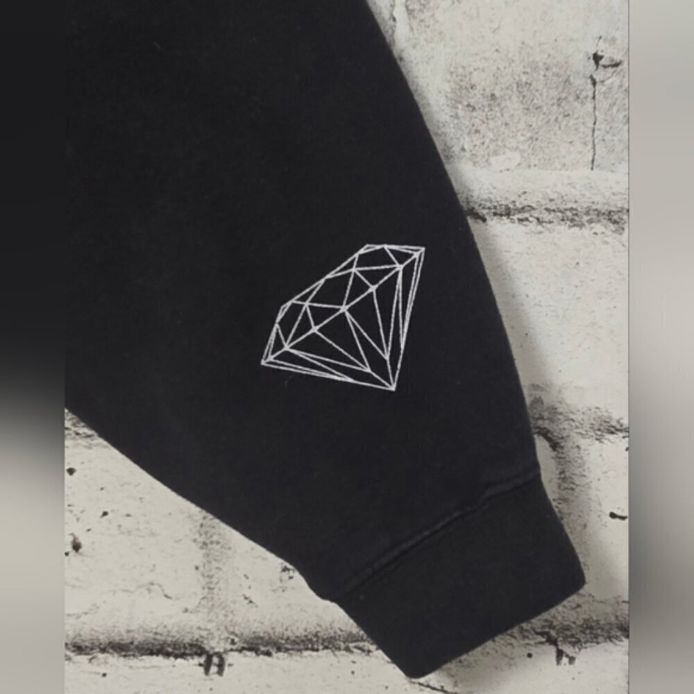 Diamond Supply Co Black Crewneck Pullover Sweatshirt Womens Medium Retro - Picture 5 of 11